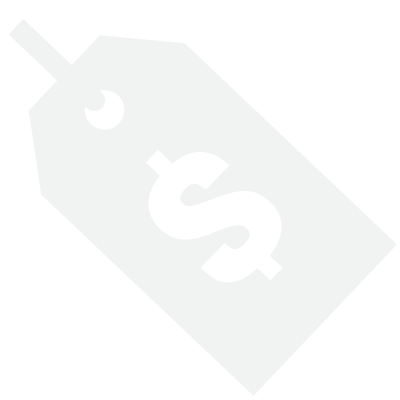 A white price tag with a dollar sign symbol on it, floating against a black background.